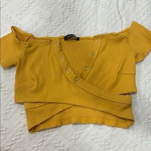 FASHION NOVA yellow crop top